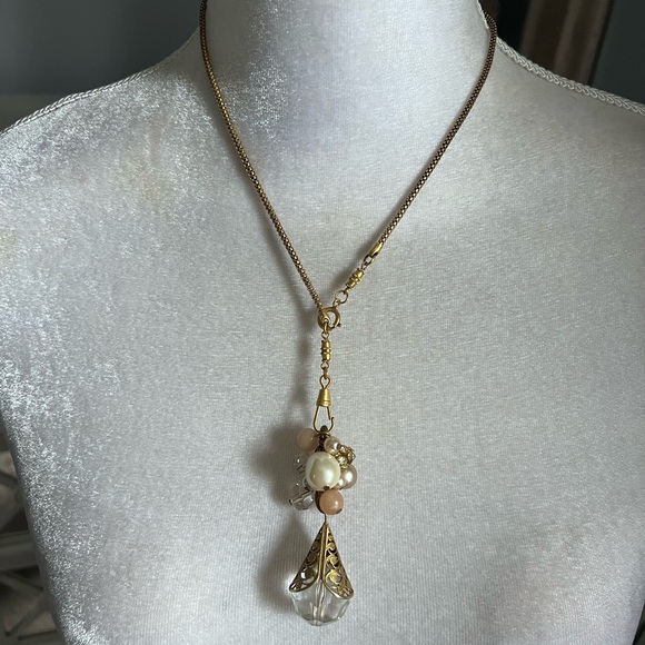 Bauble charm necklace pearl crystal - Picture 1 of 4